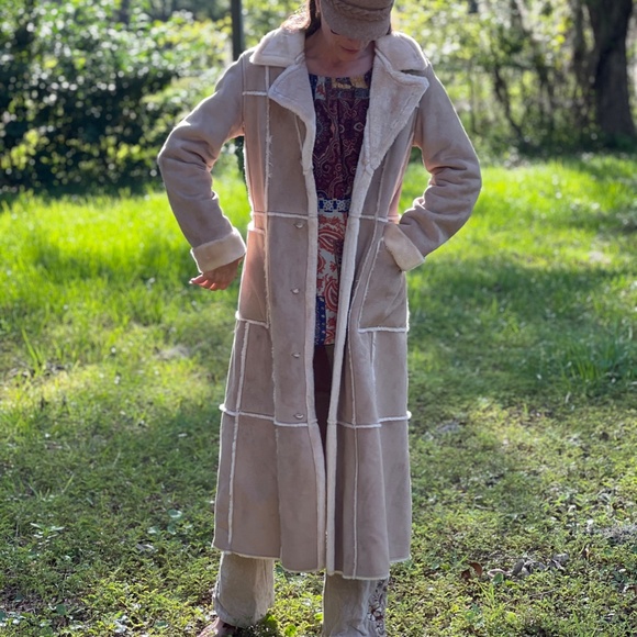 Vintage Boho Western Hippie Patchwork Long Coat Jacket Like NEW - Picture 2 of 5